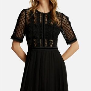 Reiss Athena Black Lace Dress